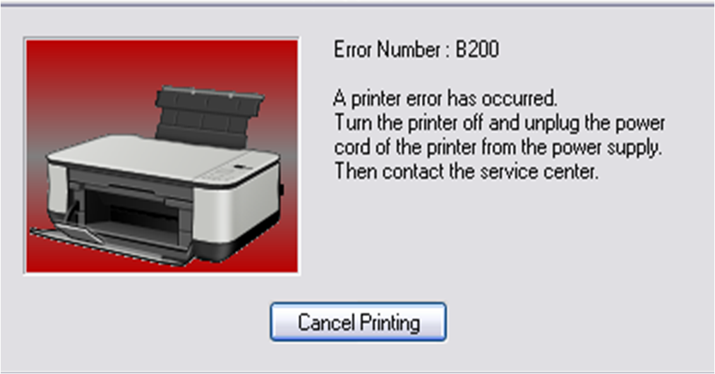 Canon Printer Error B200 occured